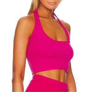 NWT Revolve Superdown Bella Halter neck Crop Tank Top in hot pink Sz M